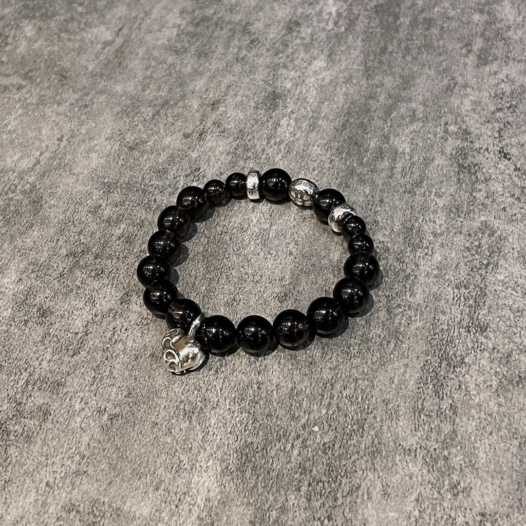 Chrome Hearts（クロム・ハーツ）のつる植物とハートモチーフのクリスタルバーム クリスタルビーズのハンドブレスレット