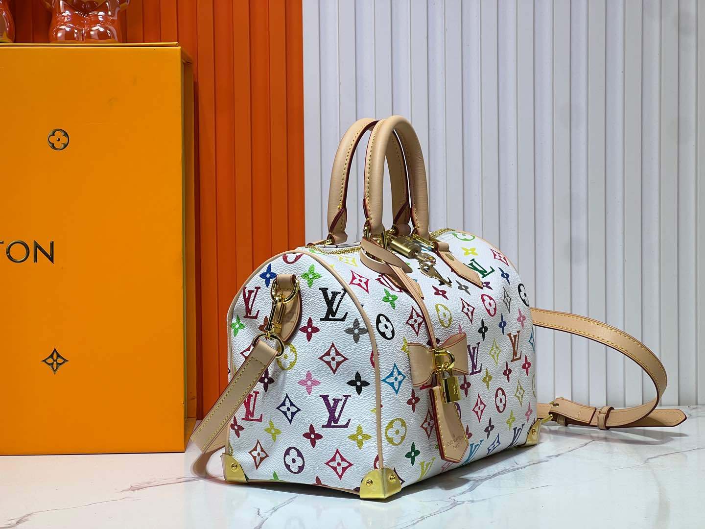 アップグレード オリジナル版 M13805 M13257 M40390 ルイ・ヴィトンと村上隆のコラボレーション Nano Speedy ハンドバッグ この