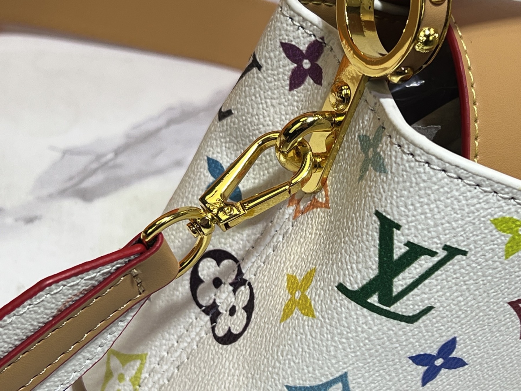 独占実写 【M59939 M94519】村上隆の白三彩 CAPUCINES ハンドバッグ