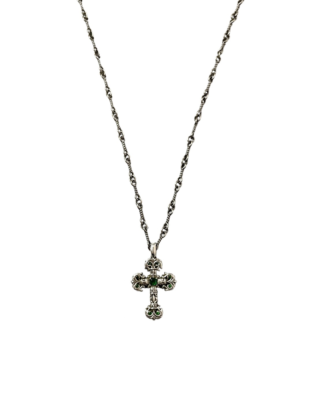 Chrome Hearts（クロム・ハーツ） グリーンダイヤモンドのミニファイヤー十字架