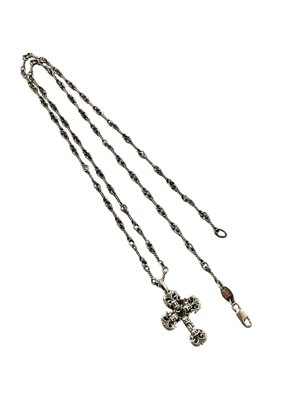 Chrome Hearts（クロム・ハーツ） グリーンダイヤモンドのミニファイヤー十字架