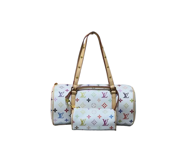 M40711、M13097。村上隆とのコラボレーションの白三彩モデルで、独占的な実物撮影です。このPapillon （パピヨン）ハンドバッグです。 