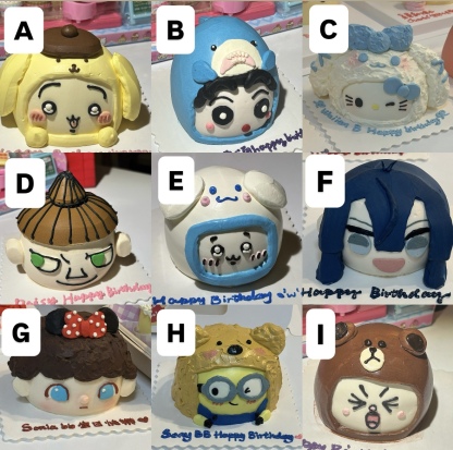 3吋蛋糕 (有頭髮/帶頭套）