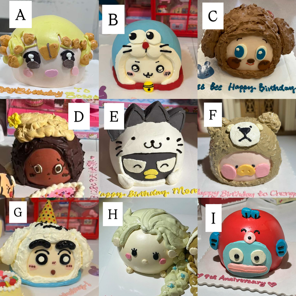 3吋蛋糕 (有頭髮/帶頭套）