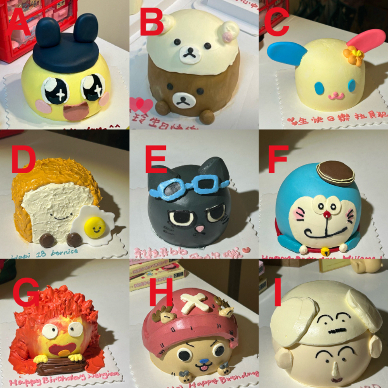 3吋蛋糕 (帶帽或裝飾)