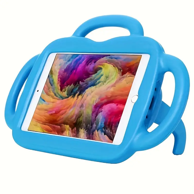 国内発送iPad Mini 1/2/3/4/5用メガネ型EVAタブレットケースかわいいメガネ型耐衝撃EVAフォームスーパー保護ブラケットケース自宅オフィスや勉強に最適