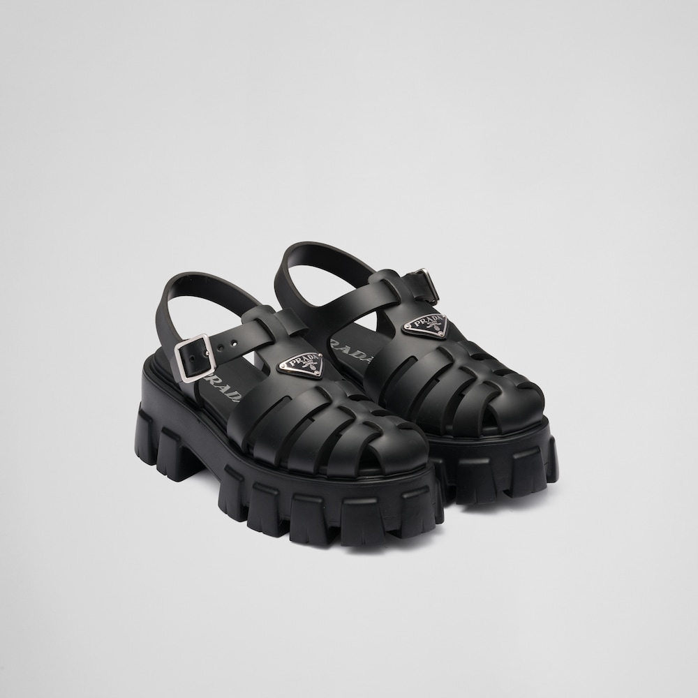 【PRADA】フォーム ラバー サンダル 厚底 ロゴ プラダ 靴