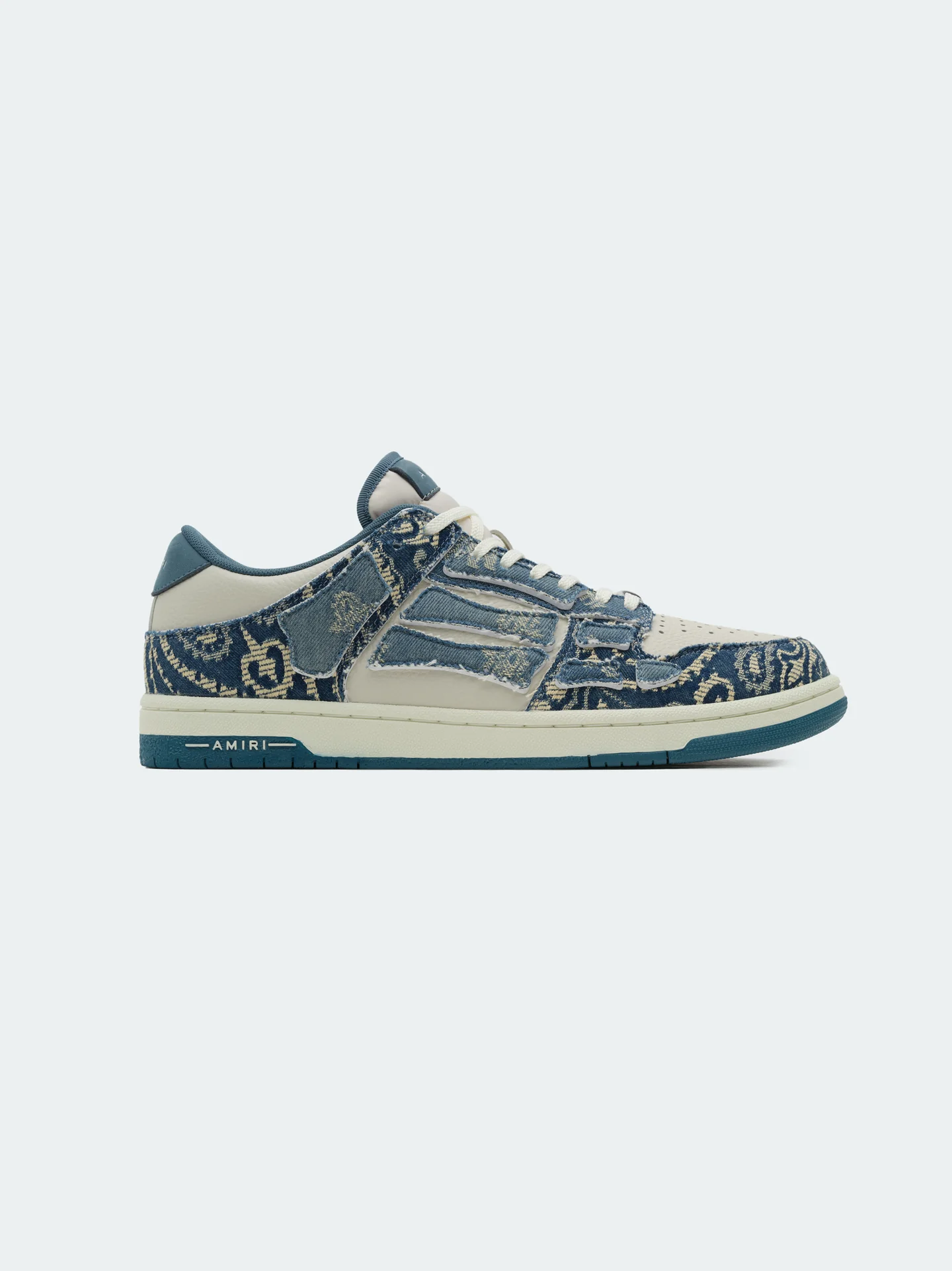 AMIRI BANDANA JACQUARD SKEL TOP LOW NATURAL/DENIM