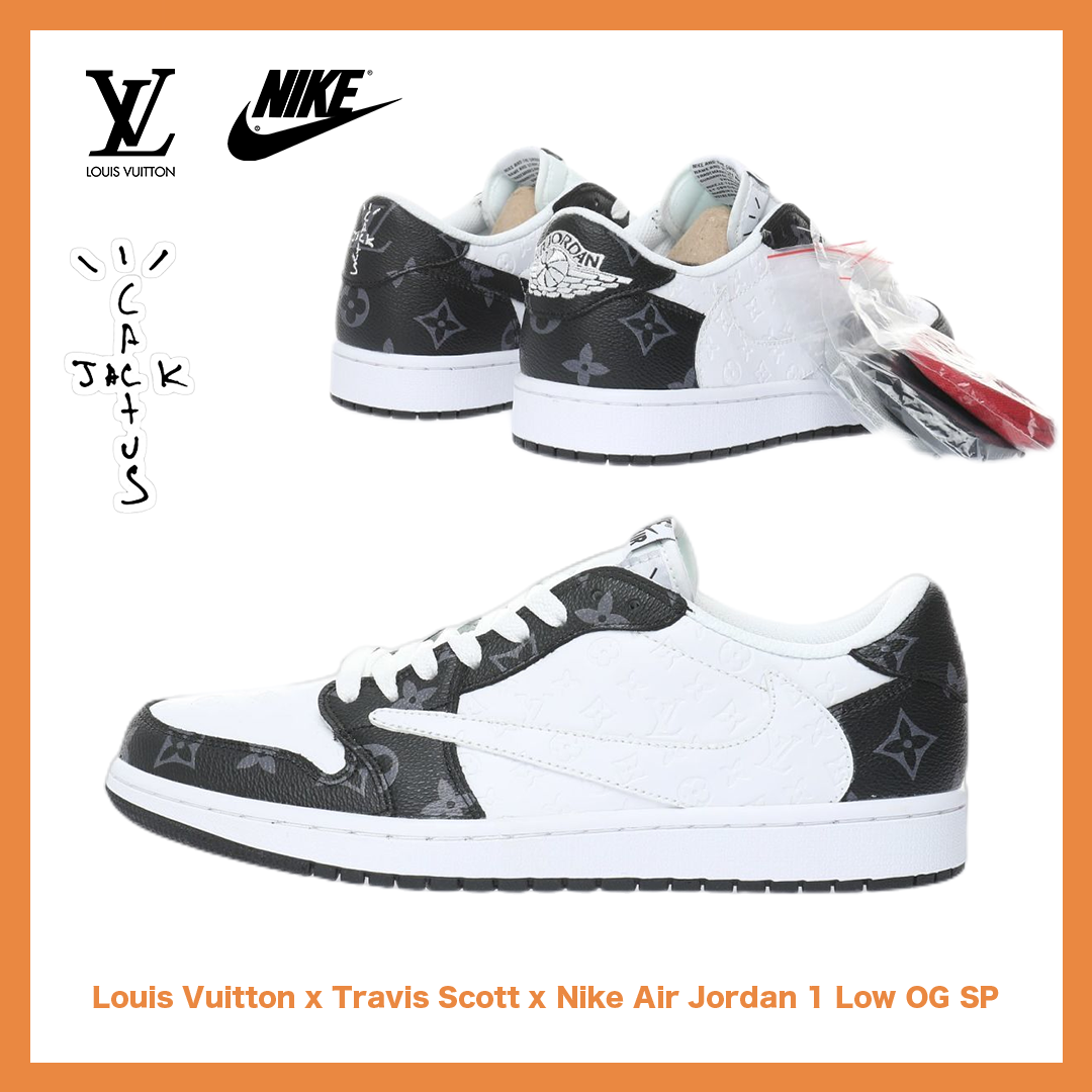 【日本未入荷】Louis Vuitton x Travis Scott x Nike Air Jordan 1 Low OG SP"Damier Azur/LV Monogram"【正規品】[代金引換]