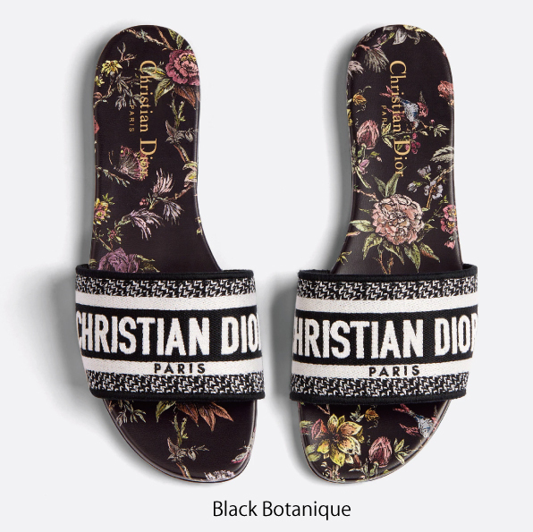 【DIOR】ディオール DWAY コットン 刺繍サンダル