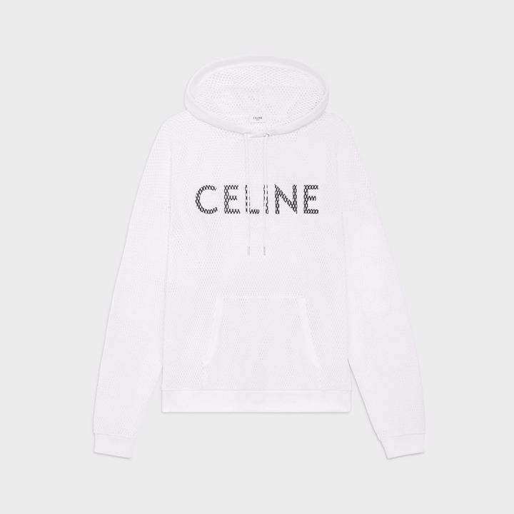 CELINE ルーズフーディ / コットンメッシュ エクリュ / ブラック