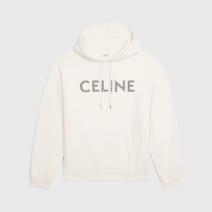 スタッズ付き CELINE ルーズ スウェットシャツ / コットンフリース オフホワイト