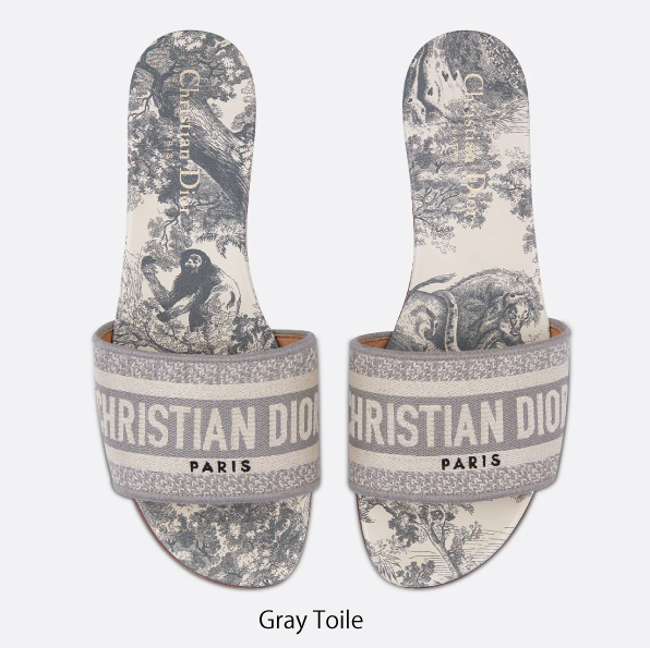 【DIOR】ディオール DWAY コットン 刺繍サンダル