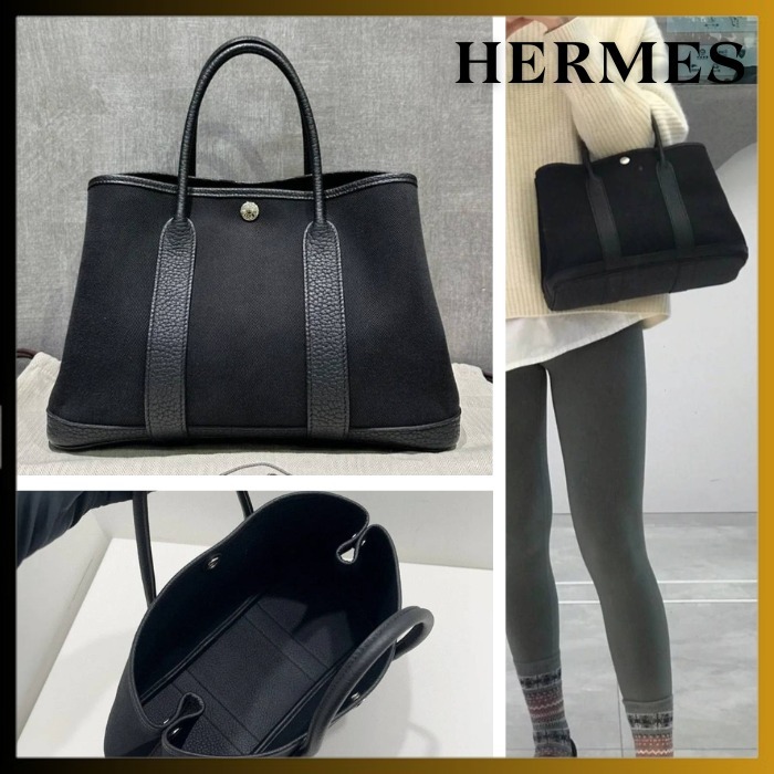 【キャンバス /Noir】HERMES ガーデンパーティー 30 TPM