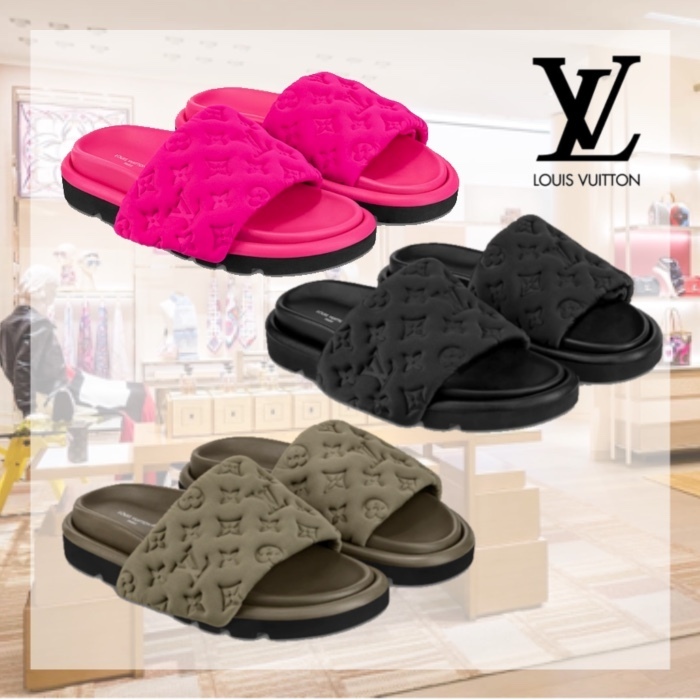 【22SS新作☆直営店】LV プールピロー・ライン ミュール 3色