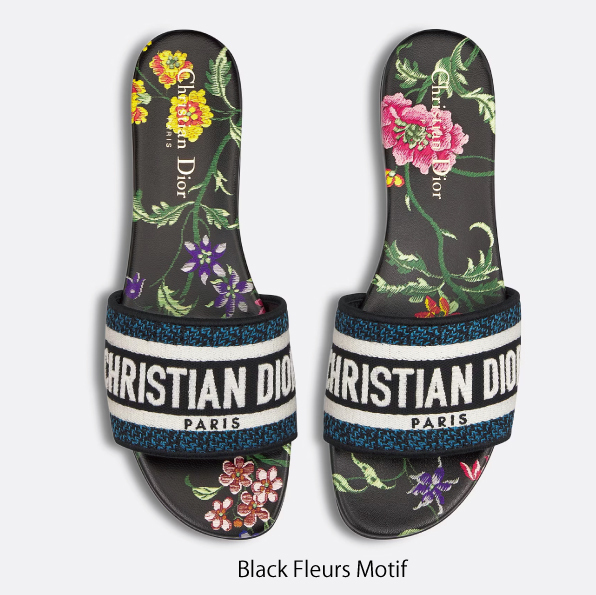 【DIOR】ディオール DWAY コットン 刺繍サンダル