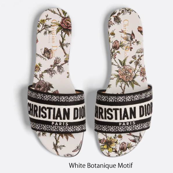 【DIOR】ディオール DWAY コットン 刺繍サンダル