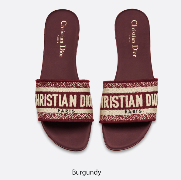 【DIOR】ディオール DWAY コットン 刺繍サンダル