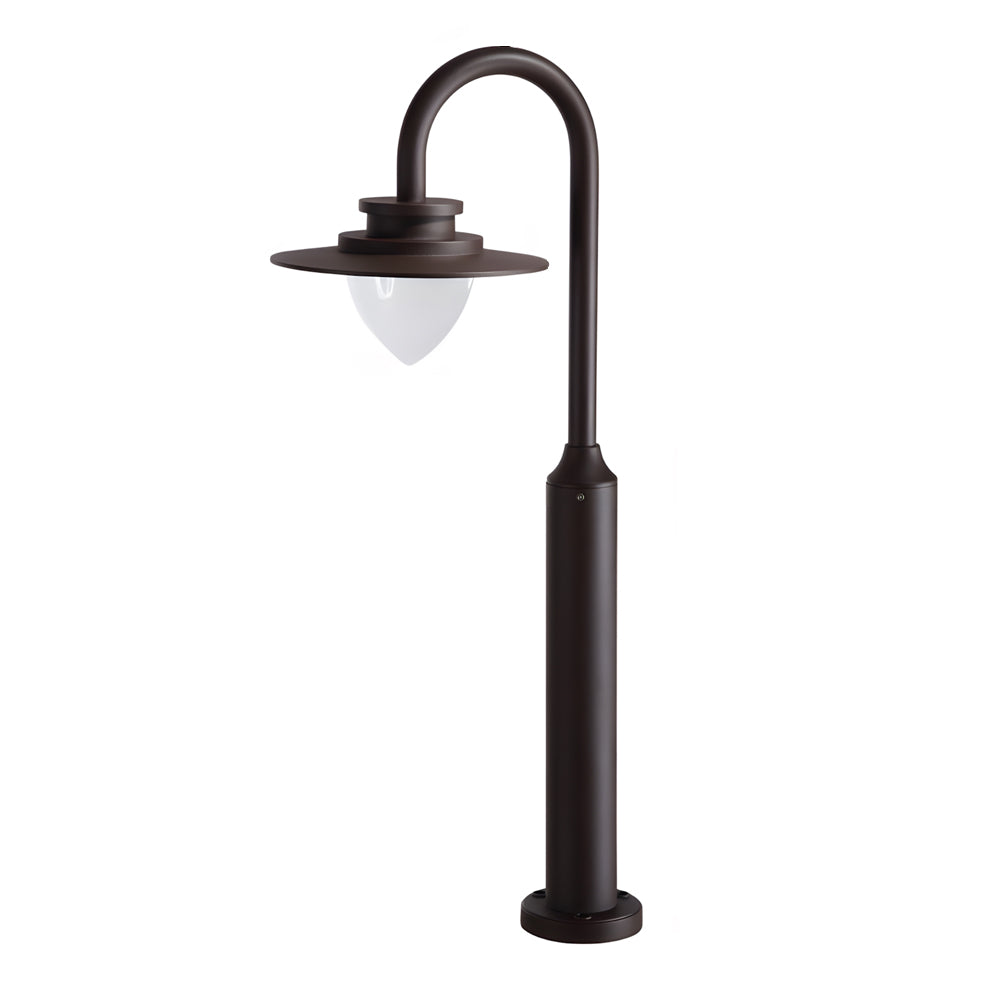 Minimalist Nordic Arc Arm LED Lawn Lamp Durable Outdoor Post Lighting-Lighom