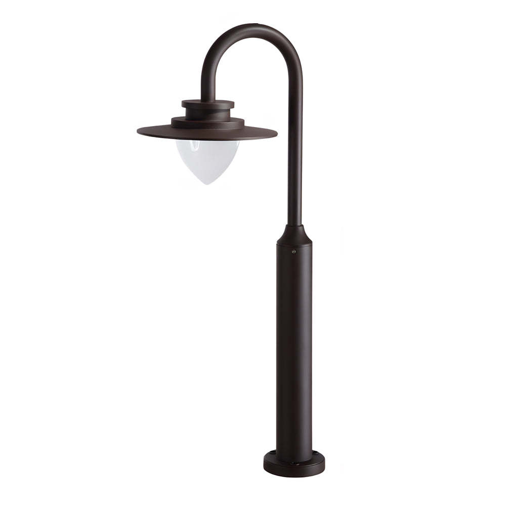 Minimalist Nordic Arc Arm LED Lawn Lamp Durable Outdoor Post Lighting-Lighom