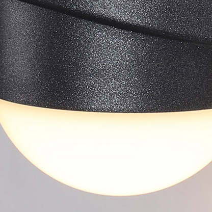 Round Waterproof LED Black Modern Up and Down Lights Outdoor Wall Sconces-Lighom