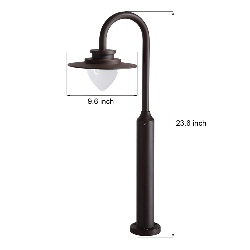 Minimalist Nordic Arc Arm LED Lawn Lamp Durable Outdoor Post Lighting-Lighom