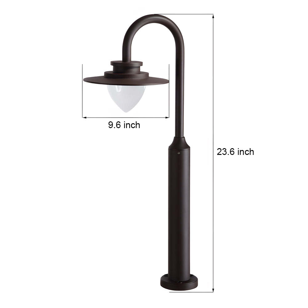 Minimalist Nordic Arc Arm LED Lawn Lamp Durable Outdoor Post Lighting-Lighom