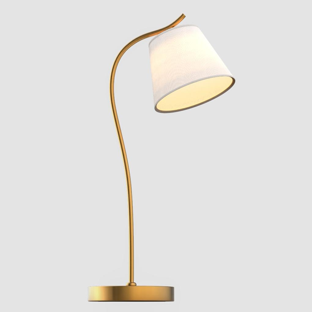 Metal Gooseneck Desk Lamp with Cone Fabric Shade for Bedside and Office Use-Lighom