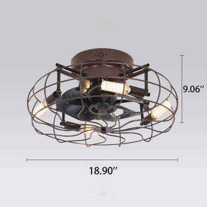 Industrial Retro Tungsten Bulb Flush Mount