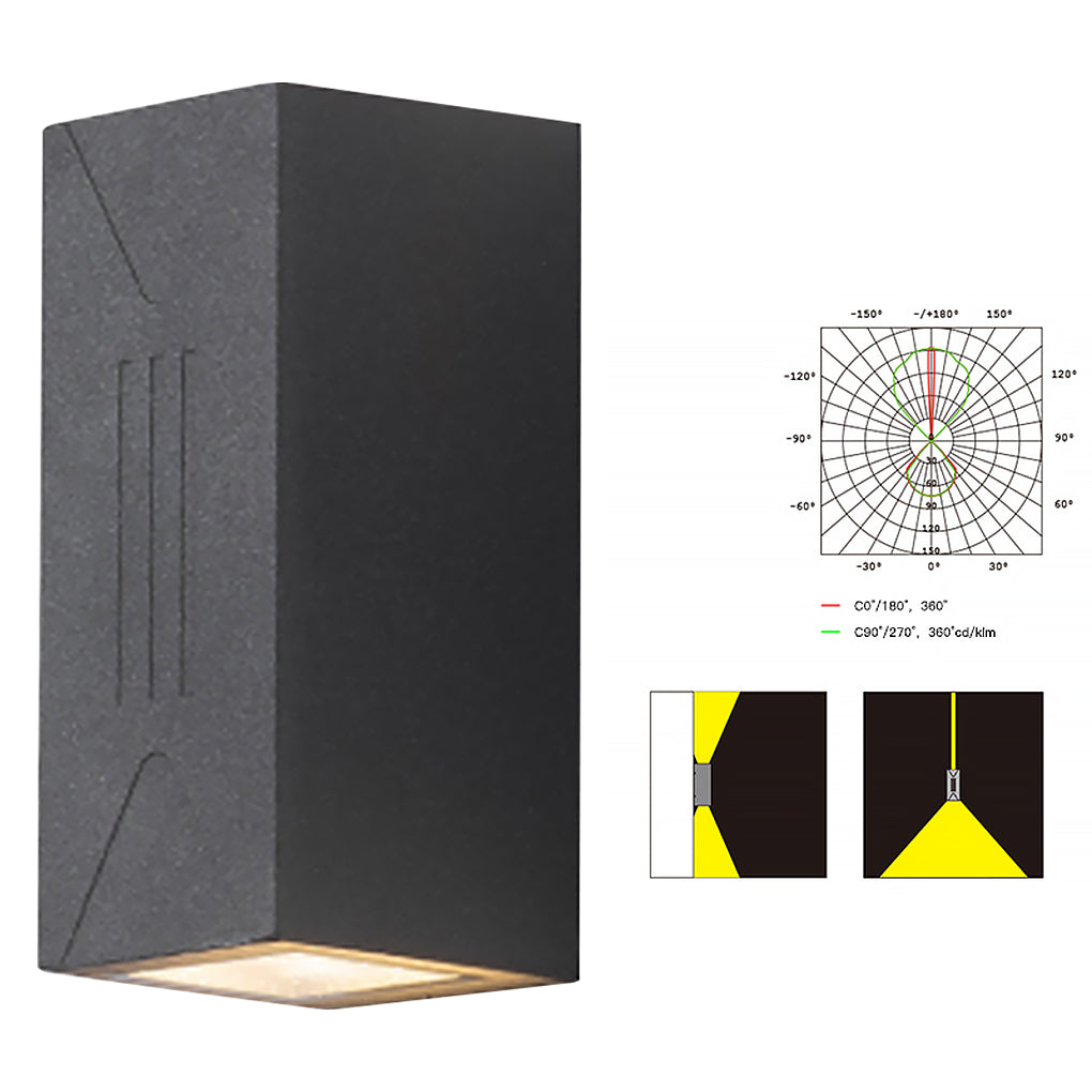 Waterproof Outdoor Up and Down Lights LED Wall Lamp for Villa Balcony Garden-Lighom