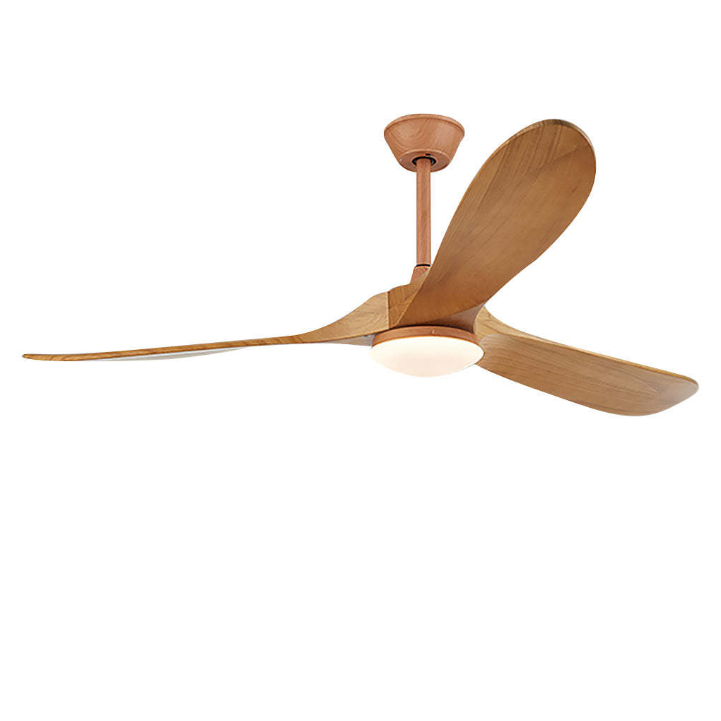 Retro Solid Wood Frequency Conversion Silent Dimming Ceiling Fan with Lights-Lighom
