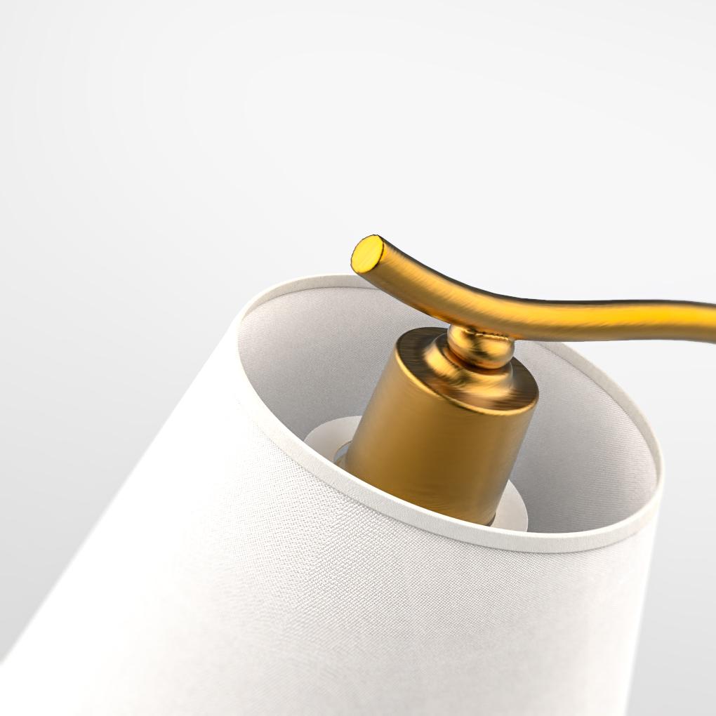 Metal Gooseneck Desk Lamp with Cone Fabric Shade for Bedside and Office Use-Lighom