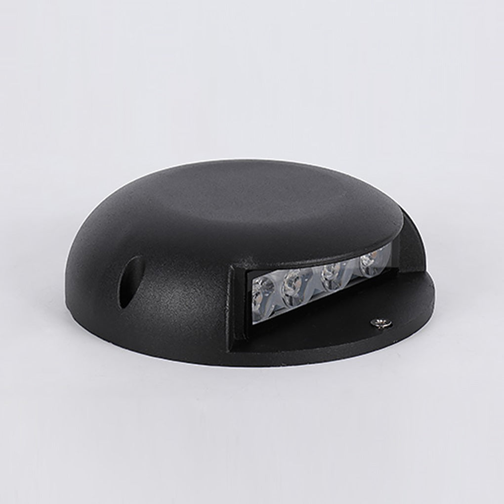 Modern Round LED Surface Flush Mounted Step Light Landscape Waterproof Decking Lights-Lighom