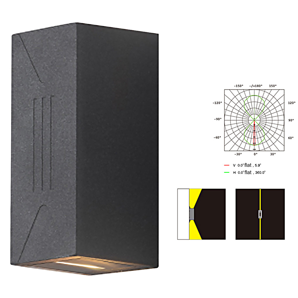 Waterproof Outdoor Up and Down Lights LED Wall Lamp for Villa Balcony Garden-Lighom