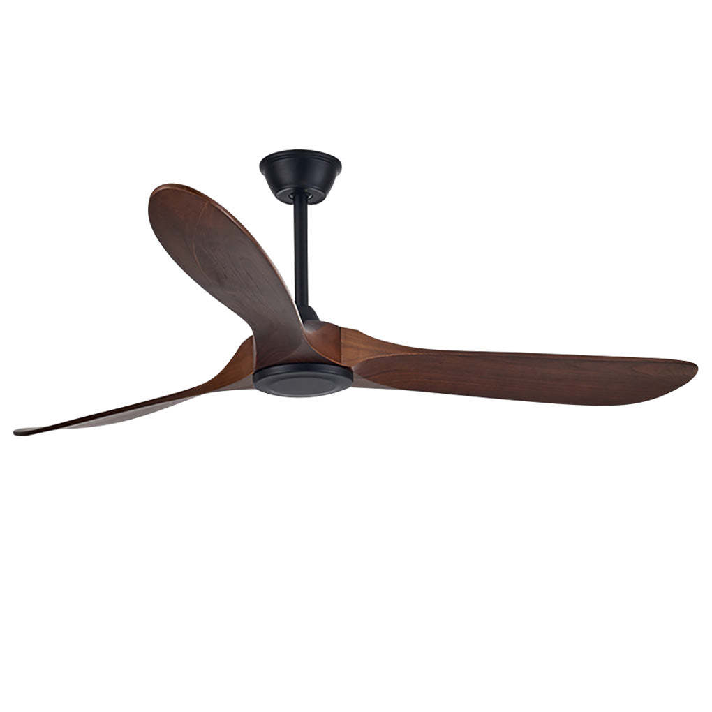 Retro Solid Wood Frequency Conversion Silent Dimming Ceiling Fan with Lights-Lighom
