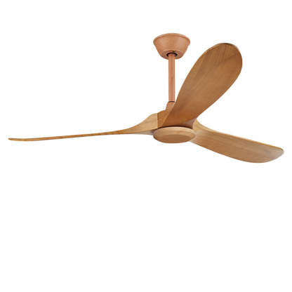 Retro Solid Wood Frequency Conversion Silent Dimming Ceiling Fan with Lights-Lighom