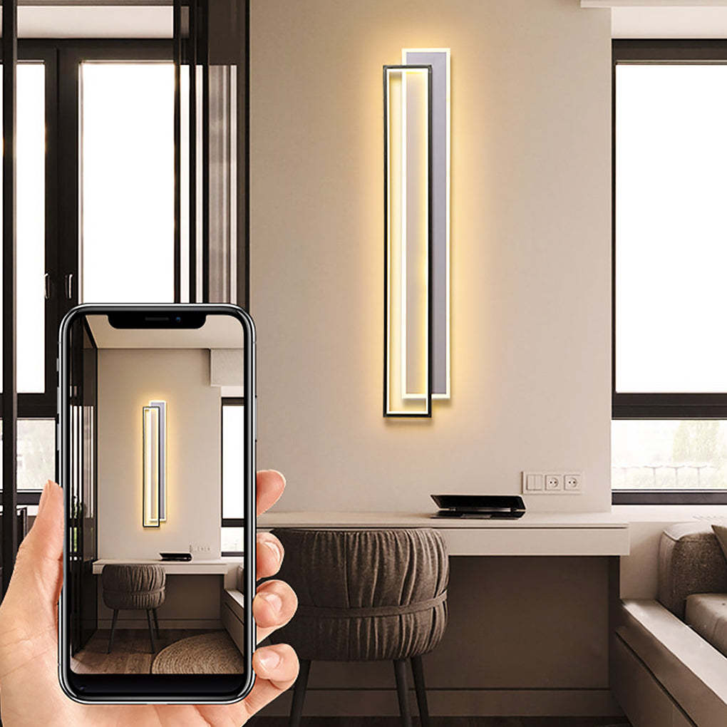Minimalist Personalized Creative LED Three Color Dimming Strip Wall Lamp-Lighom