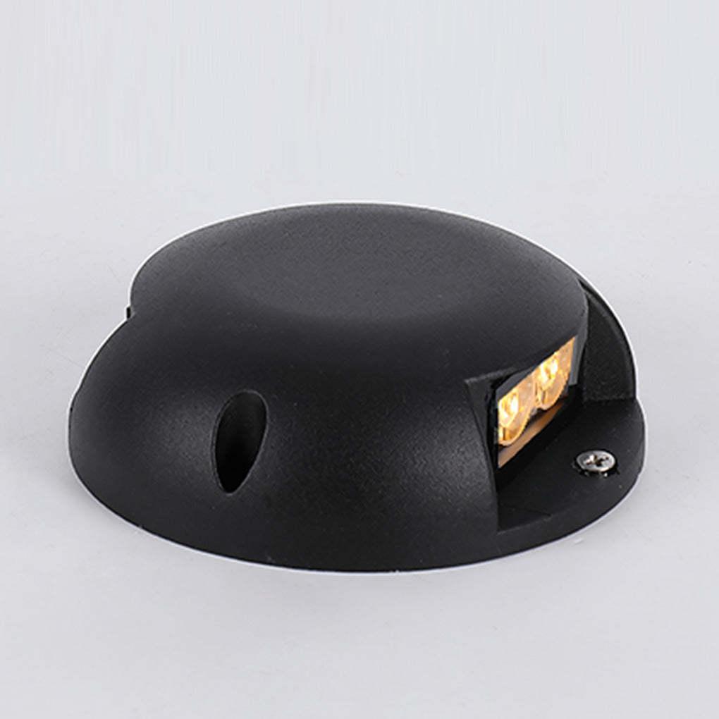 Modern Round LED Surface Flush Mounted Step Light Landscape Waterproof Decking Lights-Lighom