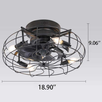 Industrial Retro Tungsten Bulb Flush Mount
