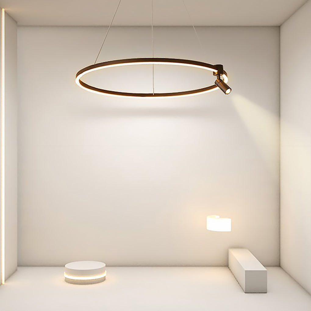 Simple Linear Modern Adjustable Spotlight Circle Chandelier