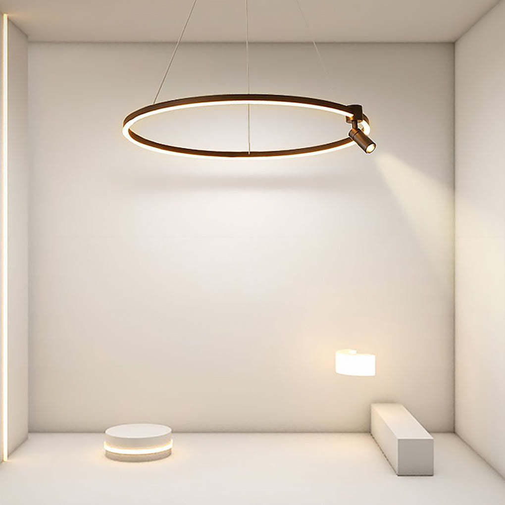 Simple Linear Modern Adjustable Spotlight Circle Chandelier