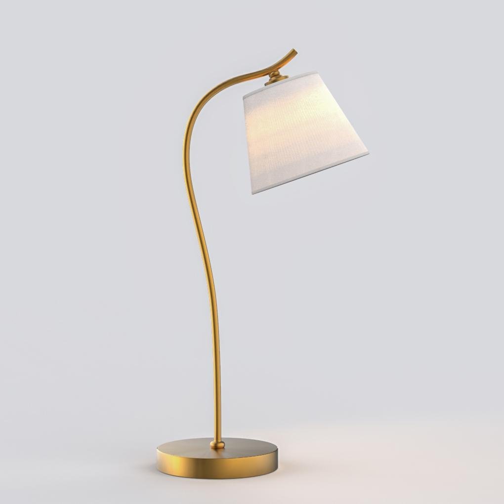 Metal Gooseneck Desk Lamp with Cone Fabric Shade for Bedside and Office Use-Lighom