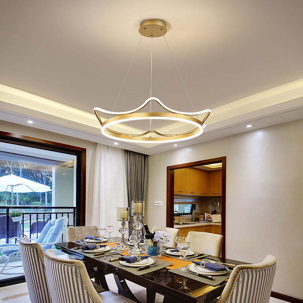 Imperial Crown Modern Dimmable Remote Chandelier