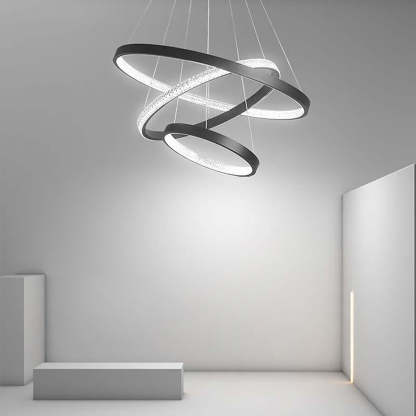 Round Three-Ring Modern LED Chandelier