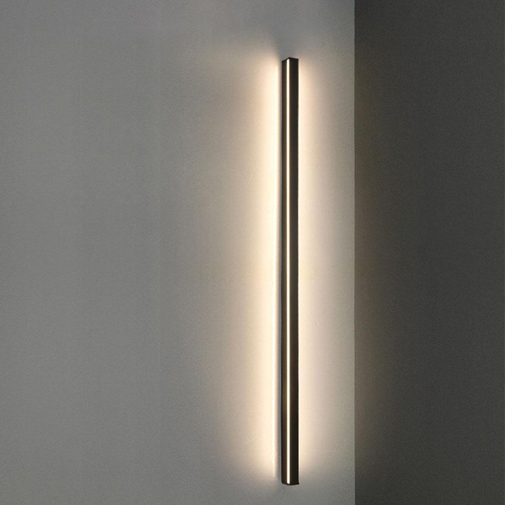 Long Strip Dimmable LED RGB Black Minimalist Outdoor Light Post Lights-Lighom
