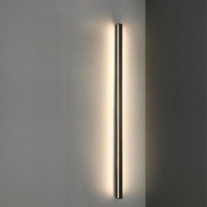 Long Strip Dimmable LED RGB Black Minimalist Outdoor Light Post Lights-Lighom