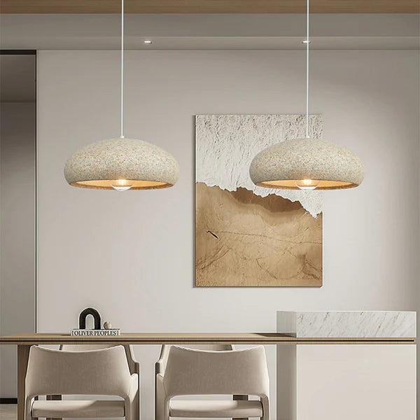 Creative Stone Beige Pendant Light For Dining Room