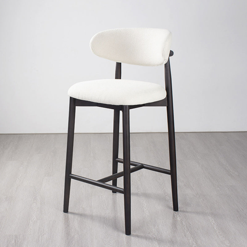 Minimalist Upholstered Velvet Wood Bar Stool