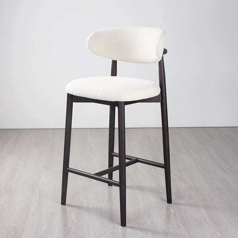 Minimalist Upholstered Velvet Wood Bar Stool
