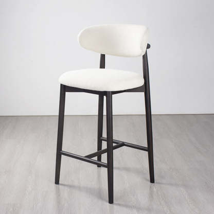 Minimalist Upholstered Velvet Wood Bar Stool
